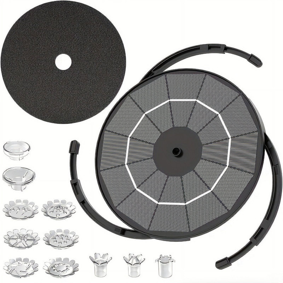 Garden, Fountain Patio, Nozzles, DIY Water For Plastic Kit Solar Corded Feature Multiple Solar With 3.5W Bird Pond, Pump, Electric Powered Wires, Operation Upgraded Inch 1pc Bath Outdoor 9.8-Foot 7.08