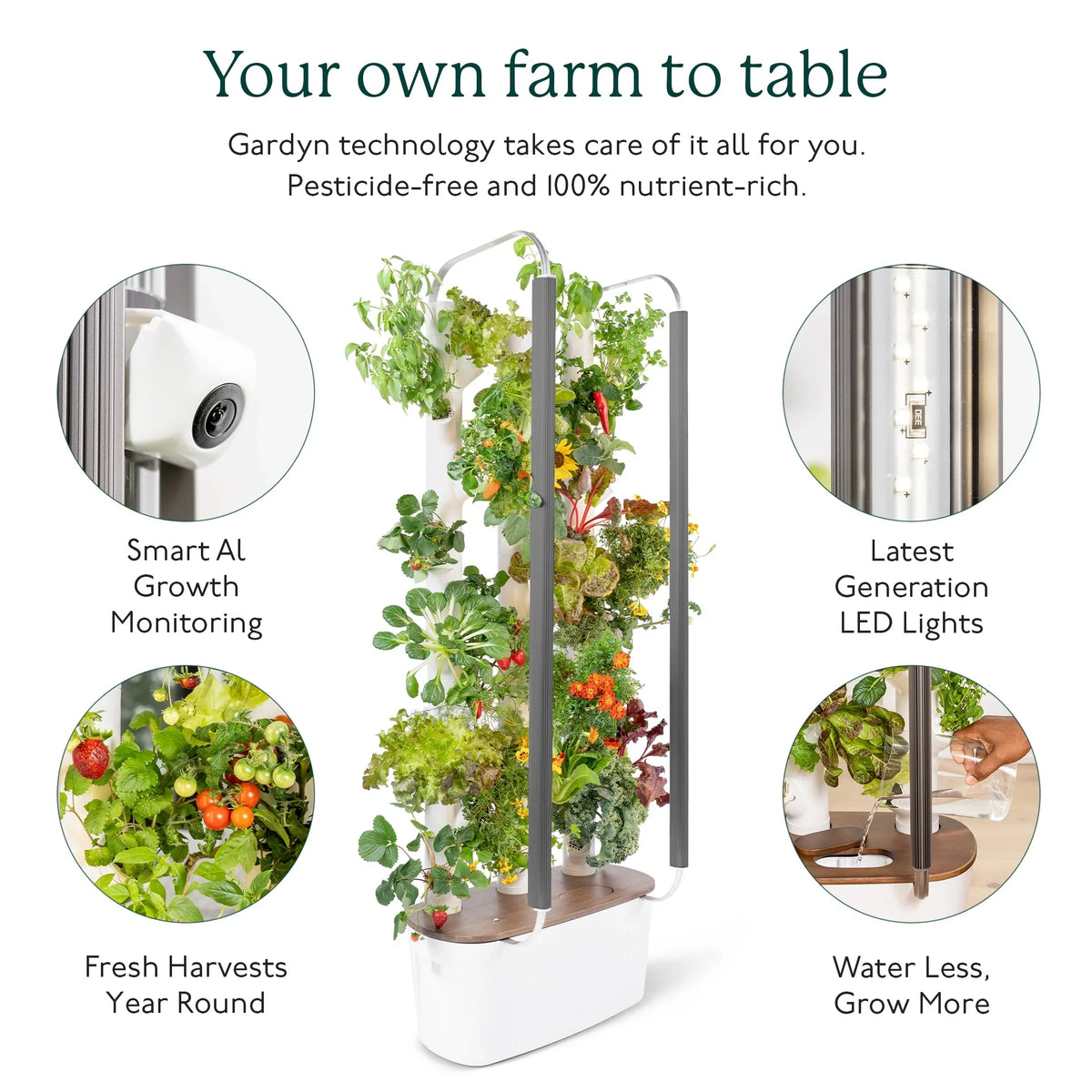 Garden| System Planter Vertical & Non-GMO & 3.0 Plants, Smart Your Indoor Home Indoor Lights Includes 30 Vegetables Herbs Gardening & Garden Grow Hydroponics LED Indoor Gardyn for | Growing System