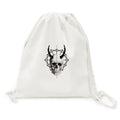Deco l Face Backpack Art Canvas Reusable Bag Mesh Fashion Horn Drawstring Line Shopping