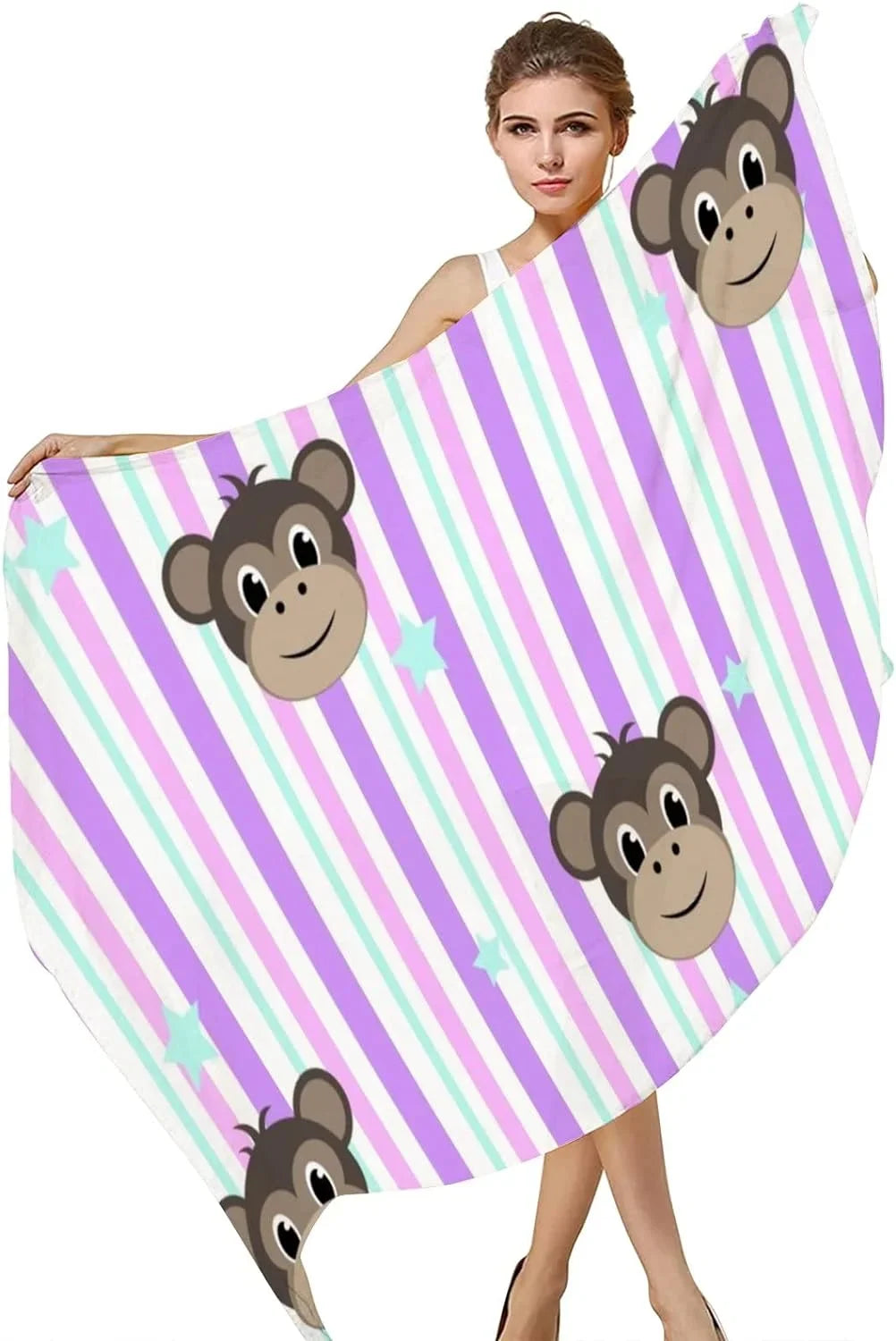 Women Lightweight Stripe Shawl Hyjoy On Silk Wrap Long for Scarf Scarves Girls Faces Neck Monkey