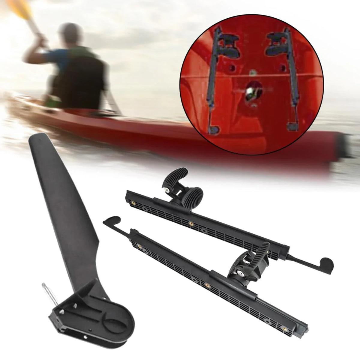 for Kayak with Kayak Fishing Tail Rudder Foot BAOSITY Watercraft Canoeing Brace Boat Pedals Accessories Pegs Foot Marine Boat Rudder