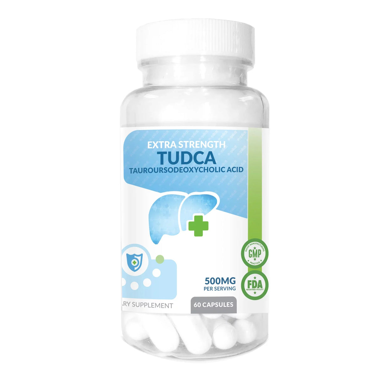 Liver TUDCA 60 - Capsules & - Pure 500mg Acid) Health (Tauroursodeoxycholic Support -