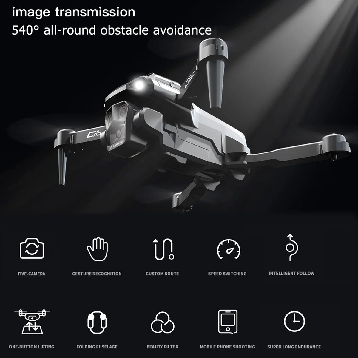 Battery Bag 5GWiFi Trajectory Front Follow 3 Flight Camera Bottom Camera 4K 2 Package Avoidance Control Gesture with Flight 3 Photography Storage Obstacle Meterk Camera Remote FPV