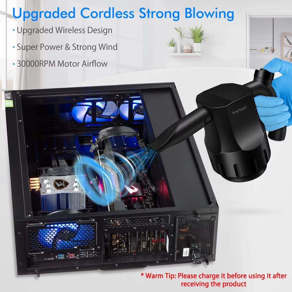 Cordless Dusters for Duster, Compressed PC Destroyer Reesibi Air Rechargeable Reusable 8000mAh Charging, Air Reusable Duster Keyboard Cleaning, Computer Fast 10W Electric Duster Air Dust