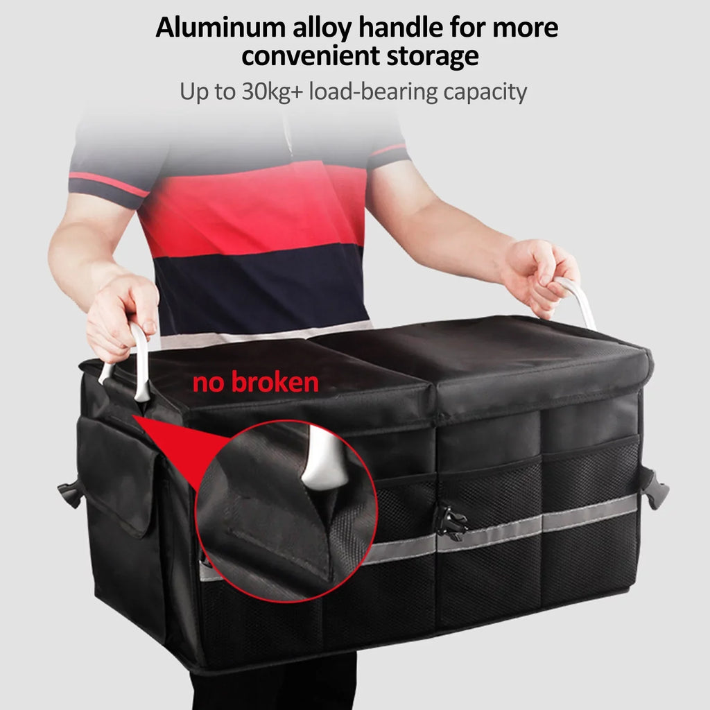 Folding Cloth Oxford Organizer Box Car OWSOO Storage Reflective Storage with Car Strip 55L Organizer Car Automotive Trunk Cargo Box Trunk