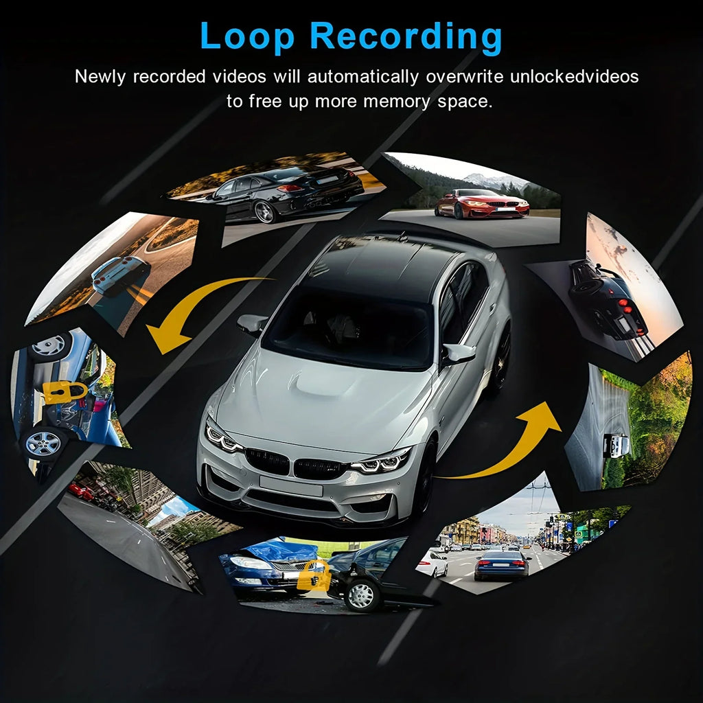 High Camera Loop Front SD Cam Night Inside Car Sensor Card, And Definition 1080P, Dash DVR Angle Dash With Recording 3.16inch Wide 32G G Vision