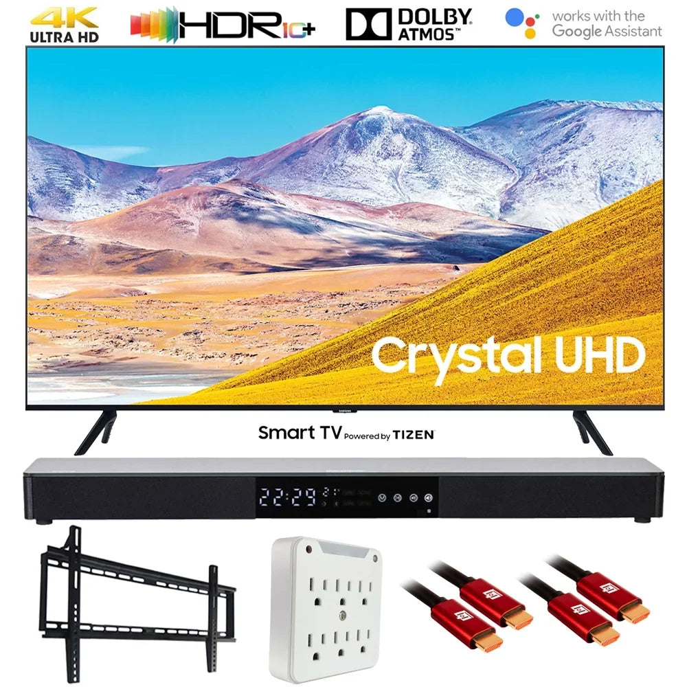 TU8000 (2020 85" Cable Bundle Home 85 and Deco TV Accessory Smart Gear 4K Mount HD Ultra LED TV) (UN85TU8000FXZA Theater Wall Soundbar, Inch 85TU8000 Kit Samsung Model) UN85TU8000 HDMI with