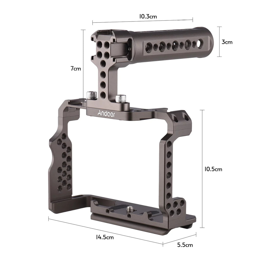 A7III Camera A7R Alloy II/ Replacement Andoer with for Cage A7 Sony Grip Handle Kit Aluminum III/ Video Rig