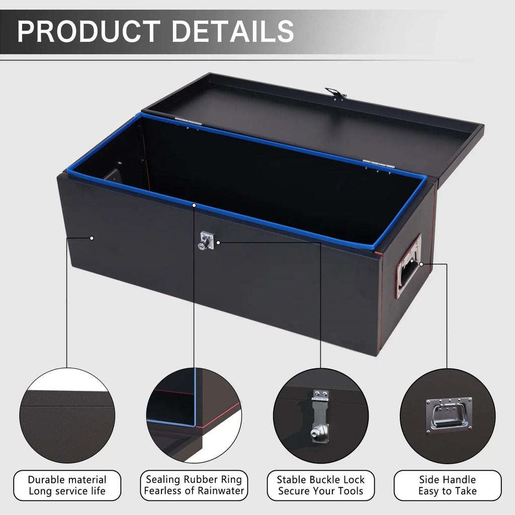 31" and - with Walnest Truck Lock Duty Black Tool Keys Box Steel Side Handle, Heavy