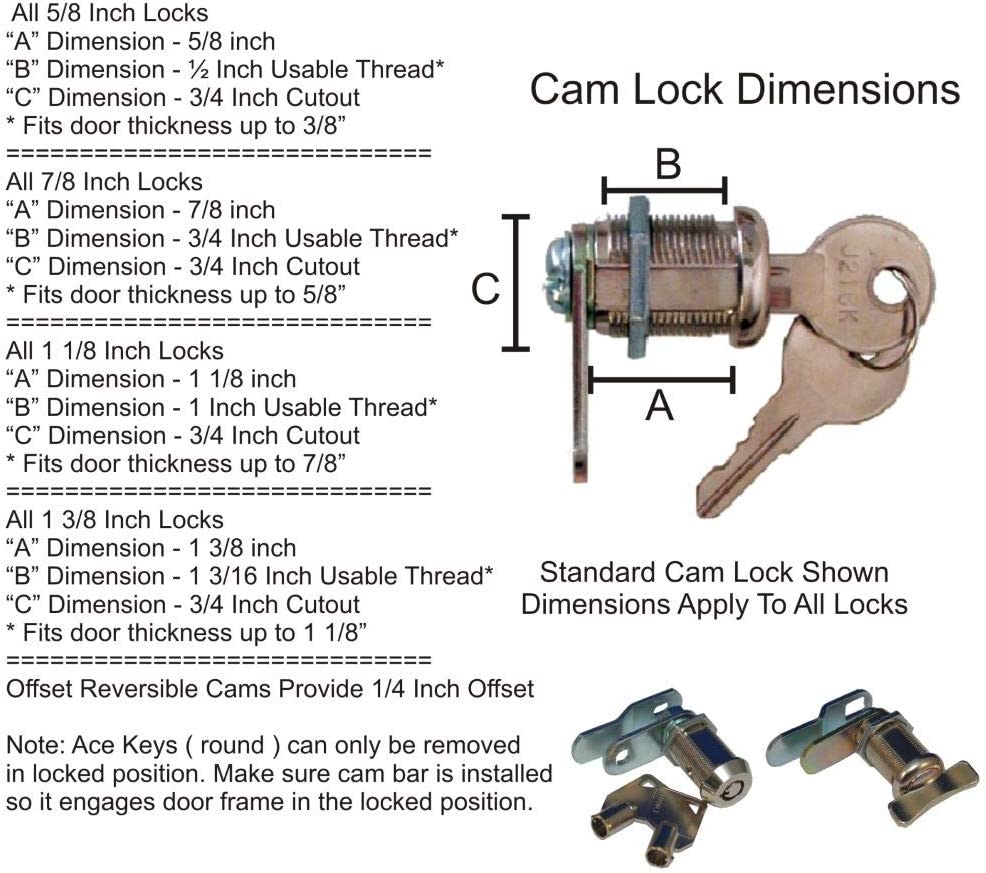 1011.1160 4 Prime 5/8" of Keyed Pack 18-3310 Products Camlock-
