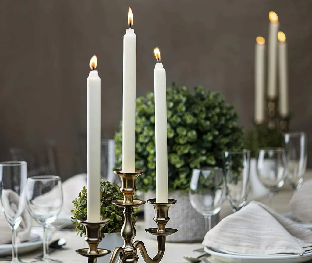 Table 7.5 Unscented Wedding for Decoration Party, Dinner - Christmas, Household Candles 30 Pack Burning - - Smokeless Taper Spa, Bolsius Long Hours Candle Ivory Bulk
