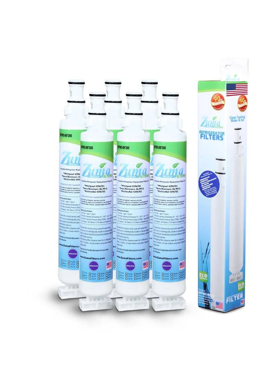 , Whirlpool® with Compatible Water WFI-NL120V - # , ZUMA Brand Ice U.S.A. 6 Model in and Filter , - Pack OPFW3-RF300 Made