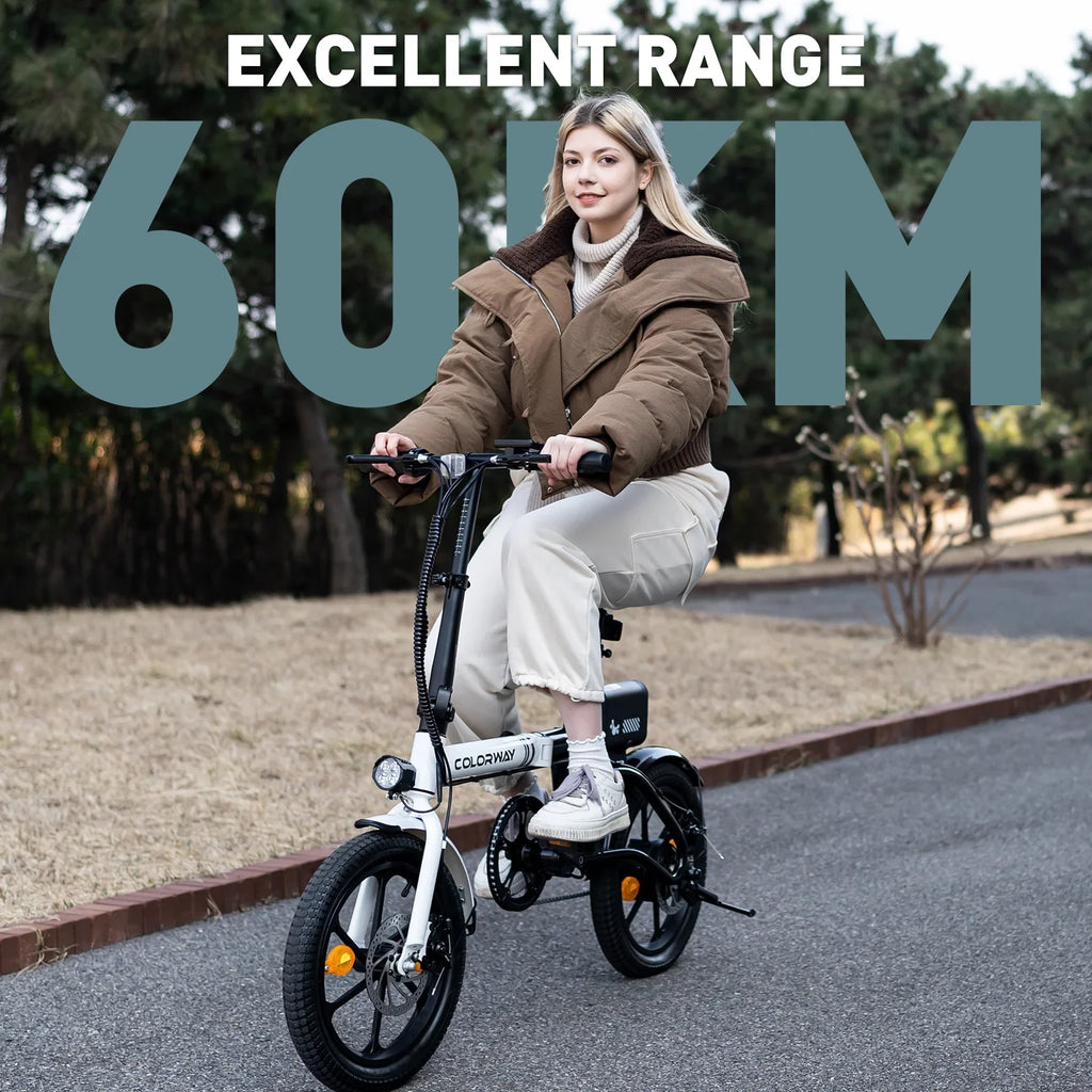 COLORWAY 16 Max. BK35M Adults City inch Electric Bicycles, 350W Folding for Bike E Range 16-37MILE E-Bike