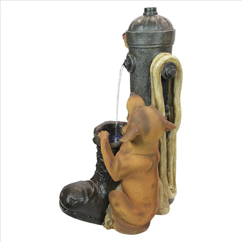 Hydrant Sculptural Fountain Toscano Design Pooch Fire