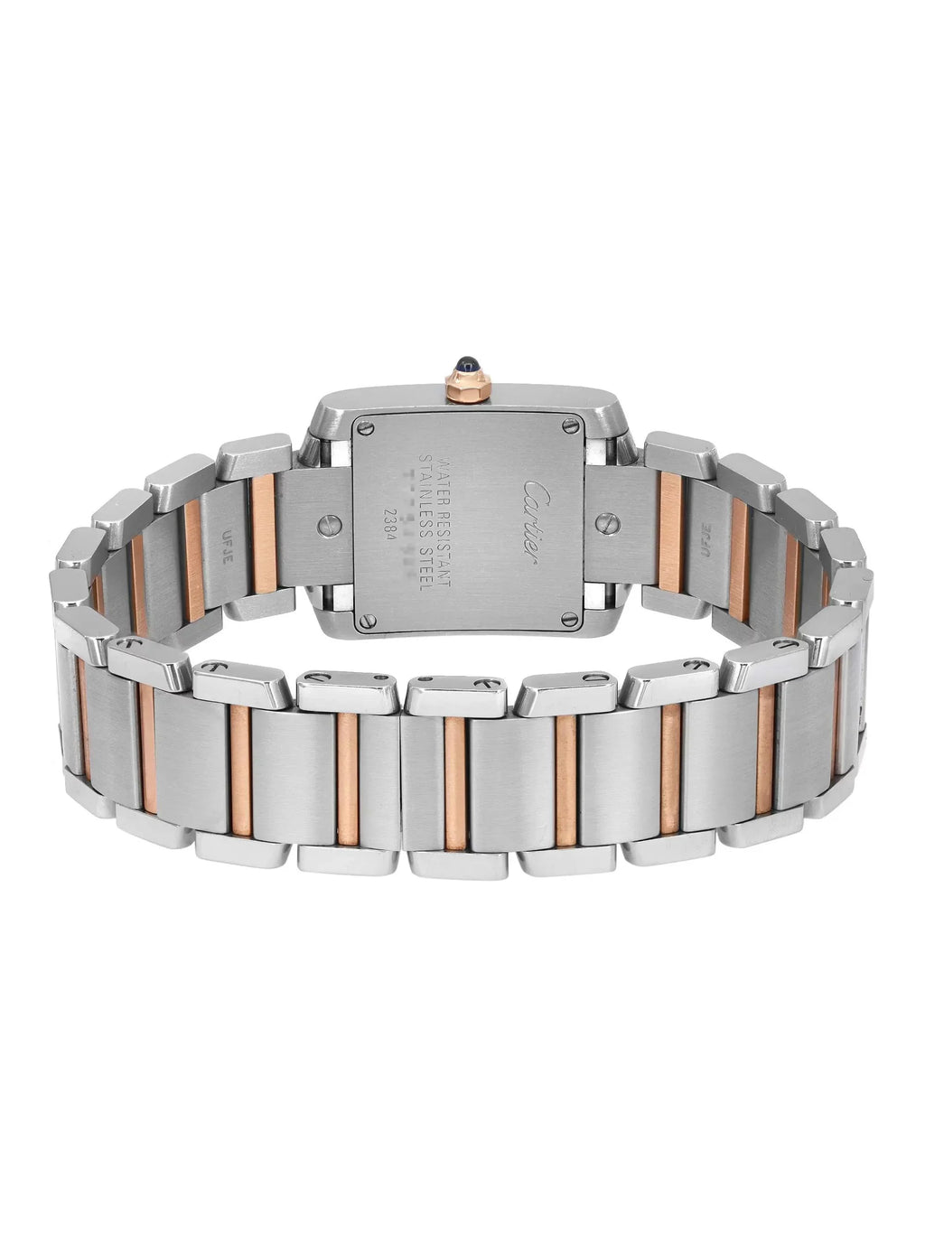 Ladies Watch Francaise 2384 Gold MOP Rose Steel Quartz Dial Cartier 18K Tank