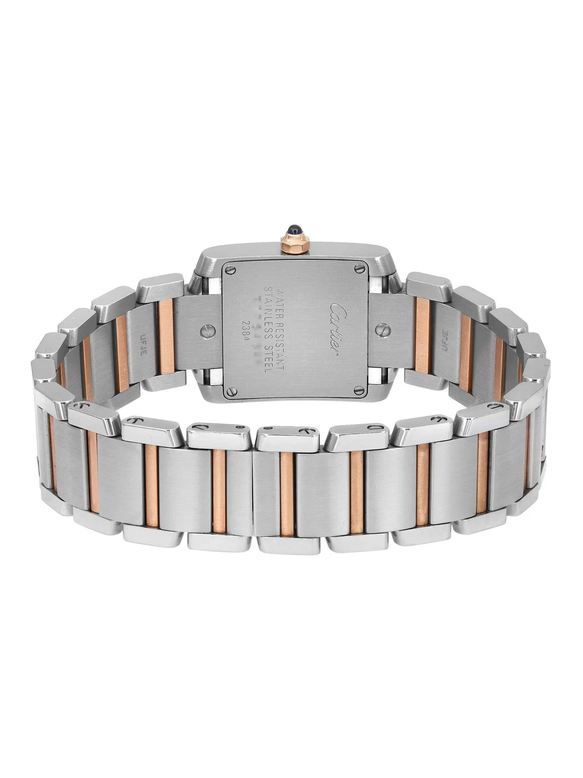 Ladies Watch Francaise 2384 Gold MOP Rose Steel Quartz Dial Cartier 18K Tank