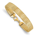 Men (Fancy) for Gold inch; for Polished Bracelet; 14kt Mesh Clasp; Teens; Women Lobster Real and 7.25 Leslie's and Adults Yellow