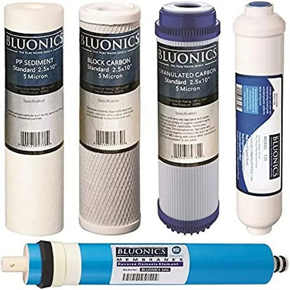 Filter 50 5 Replacement Cartridges Osmosis Set Reverse GPD w/ pcs RO Membrane