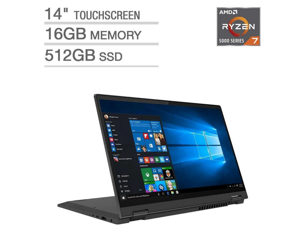 82HU002YUS 5 TOUCH 14" 512GB SSD Good) FHD 2-in-1 Flex R7-5700U LENOVO 16 Pre-Owned (Refurbished: