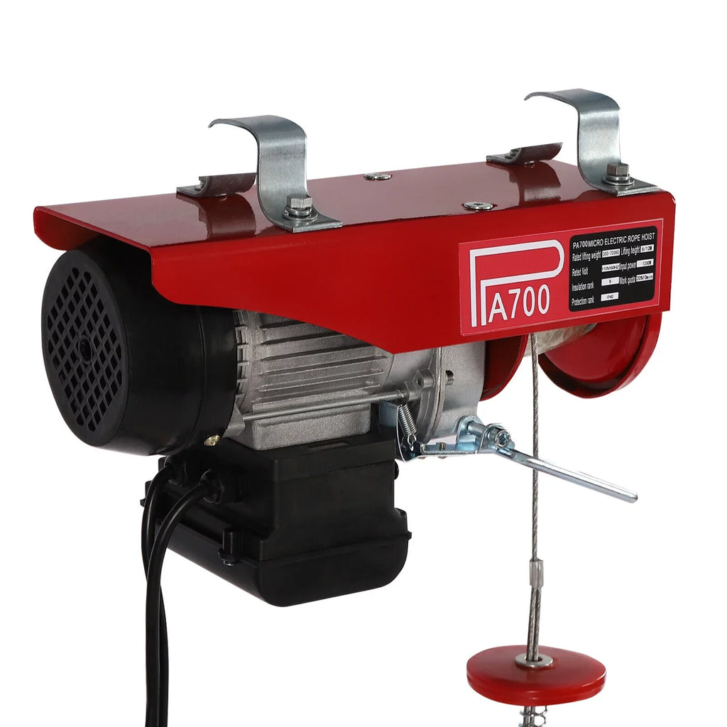 Portable Hoist Winch Remote 110V Winch 1543lbs Electric W/ Control Wire Electric