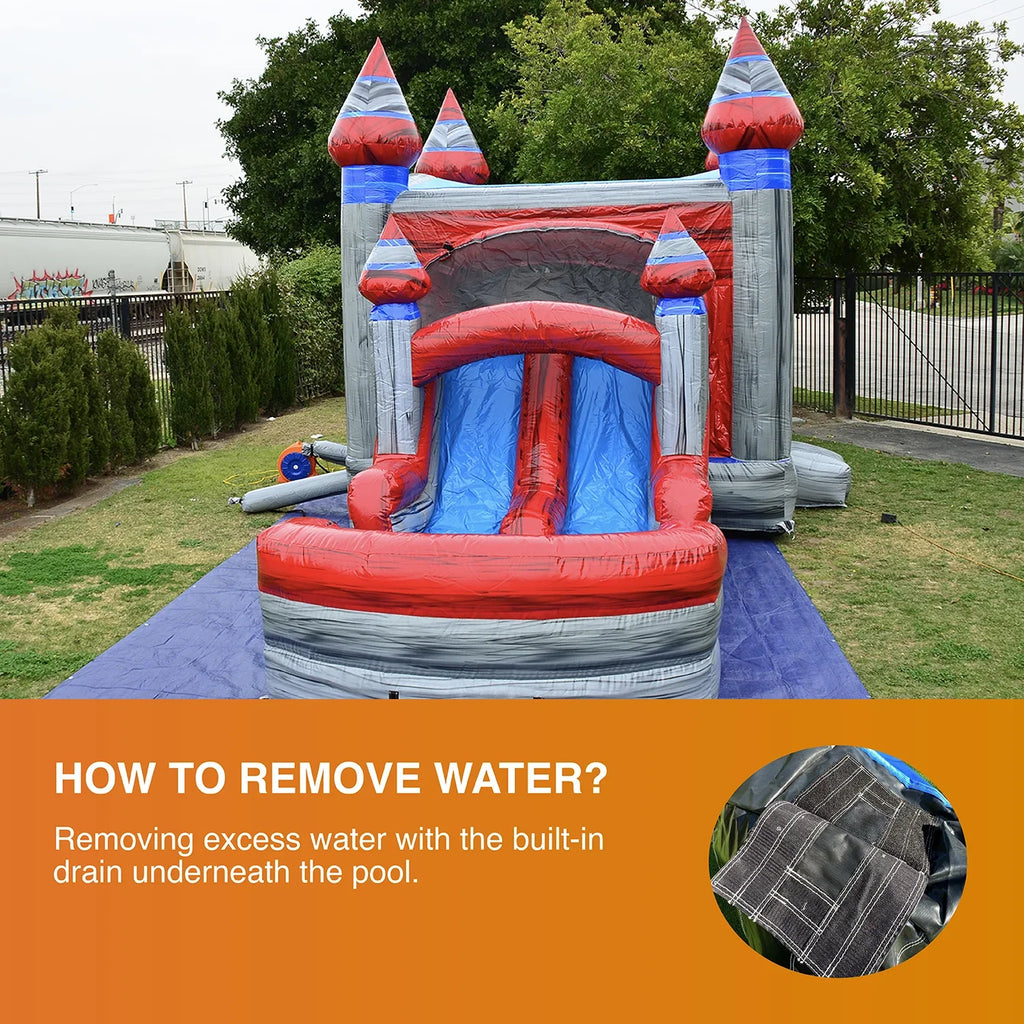 Bounce Grade JumpOrange Castle Commercial Water Titanium Kids Slide with Adults (with Pool and for House Blower),