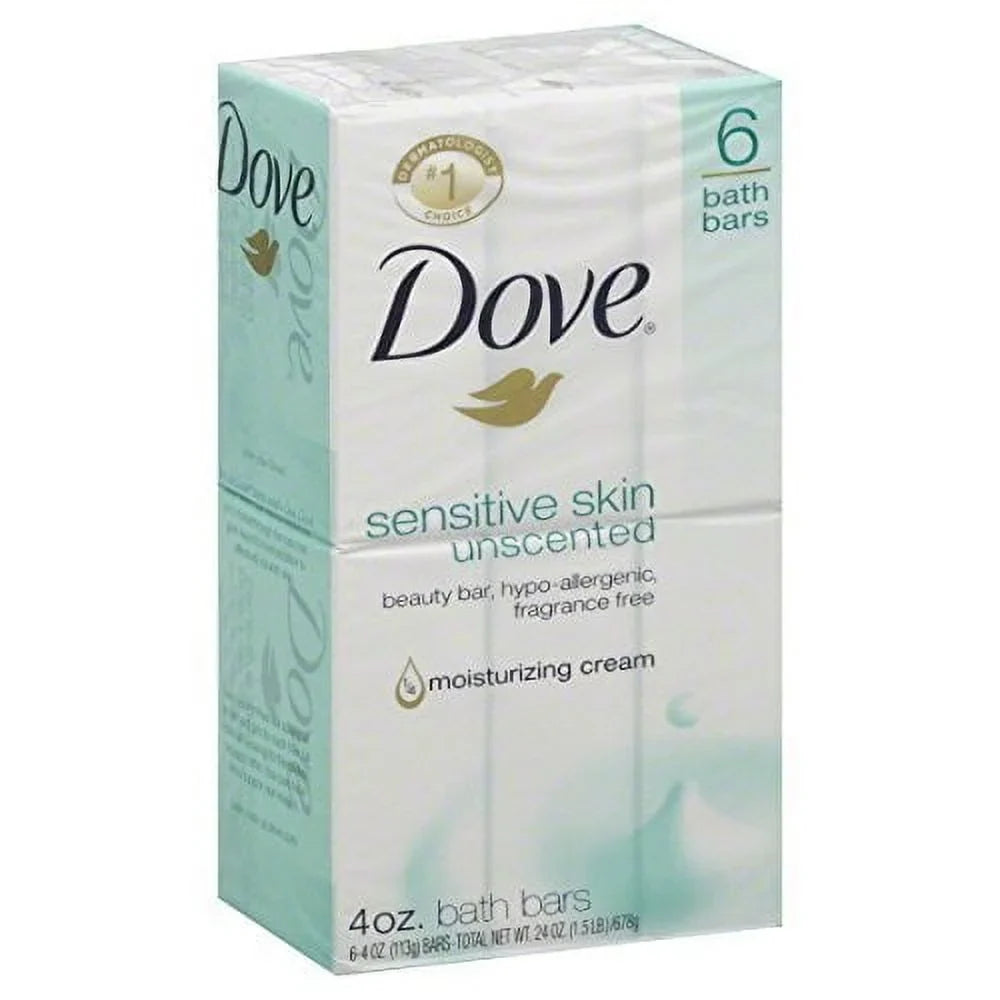 Skin, oz oz 6-4 Bath Sensitive Dove bars g) Bars, (1.5 Unscented 678 vary) [24 may lb) (113 g] (Packaging