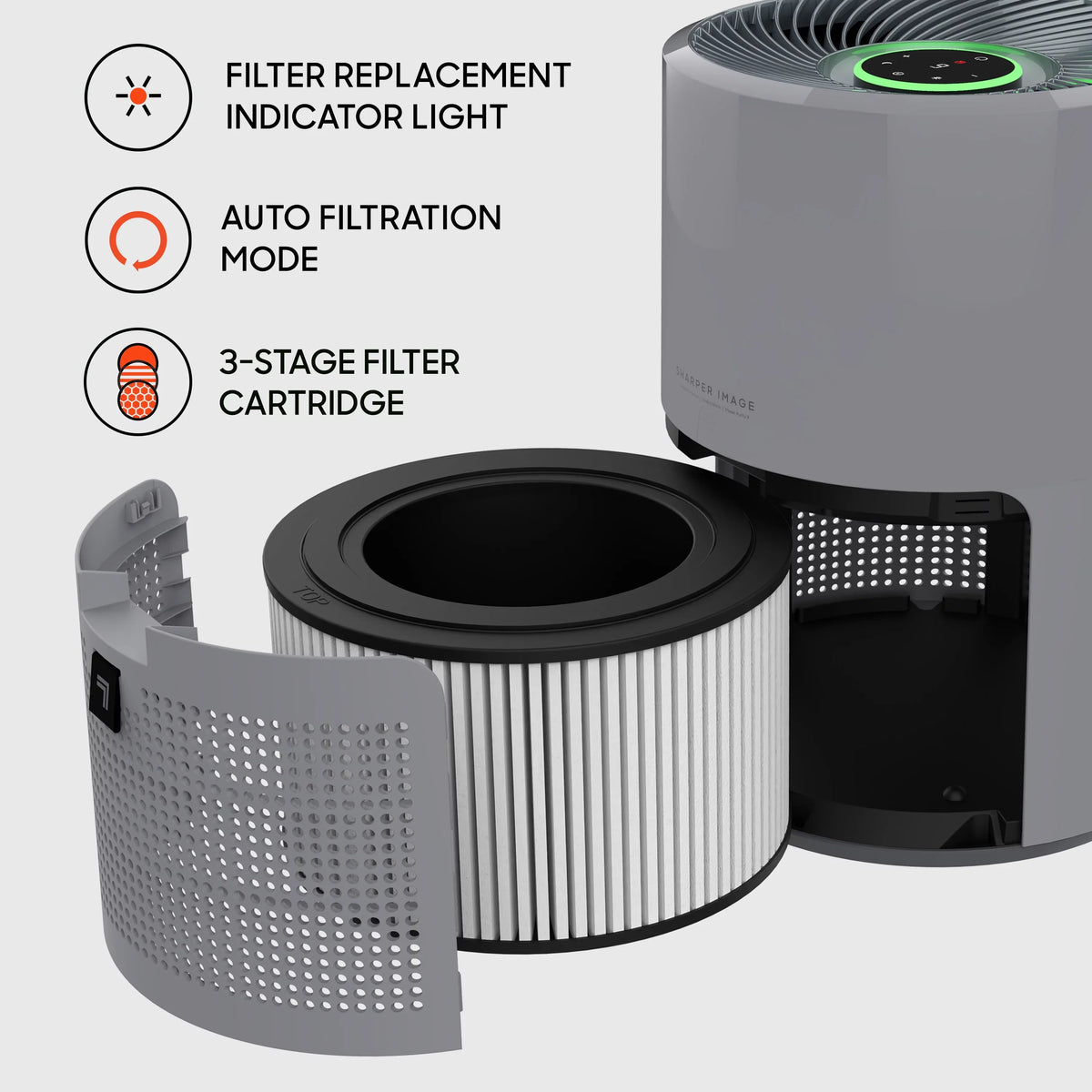 Air Sharper True 350 Ft., Gray Covers (New) Sq. to Purifier, Image up HEPA