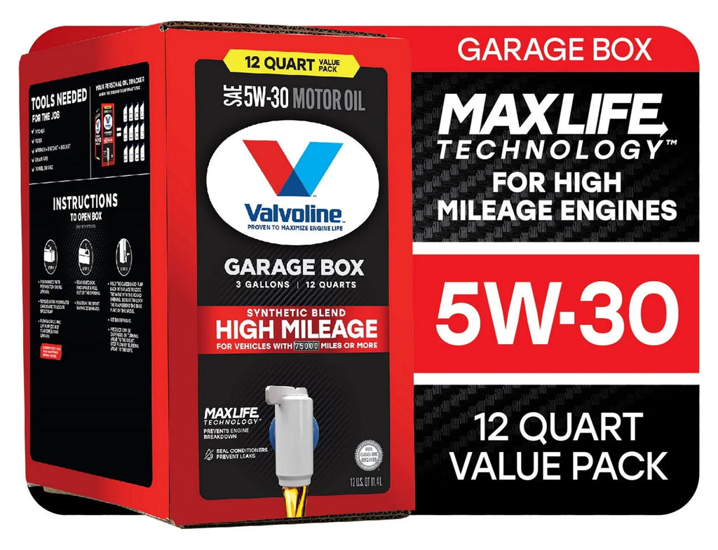 Motor Blend 5W-30 QT Box MaxLife Oil Garage Mileage Synthetic 12 Valvoline High