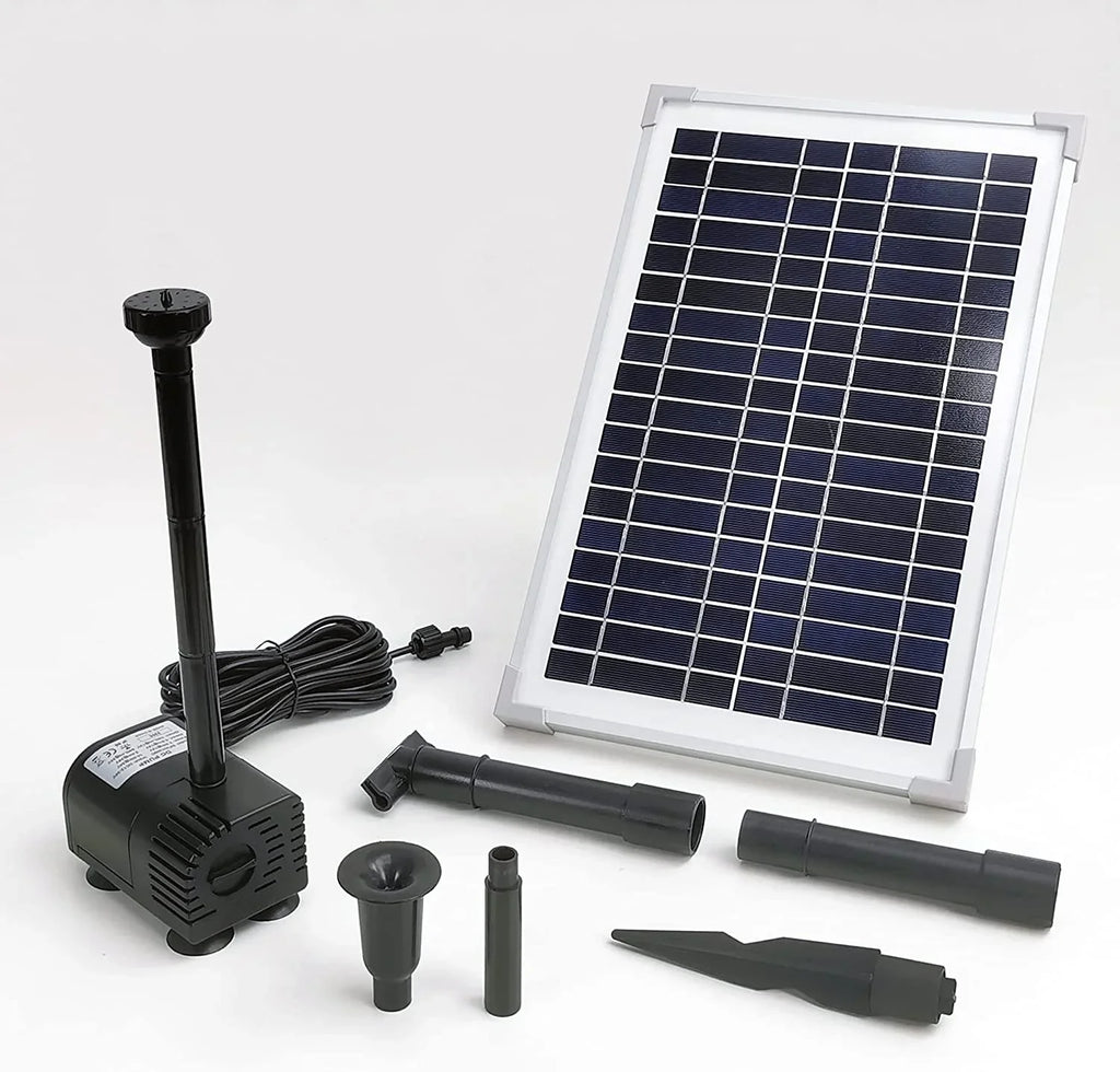 Backup Pump for 12W Water Solar with Pond, Battery) and Protection KIT: GpH Pump Solar 18V Fountain, Fish Dry-Run 185 DC (No Solar Aquarium Panel 12W Water