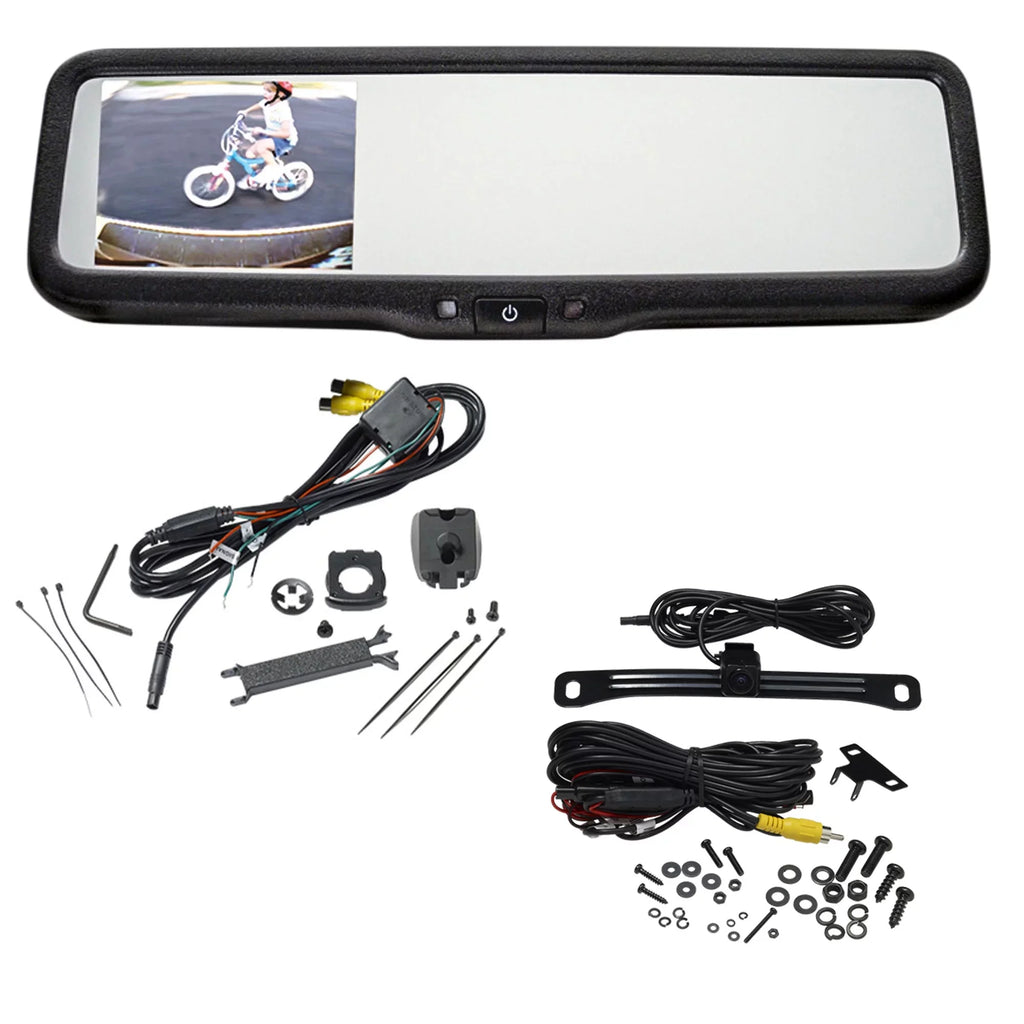 Monitor Mirror up 3.5-inch Replacement Universal w/ and camera Rearview screen back OEM-Style