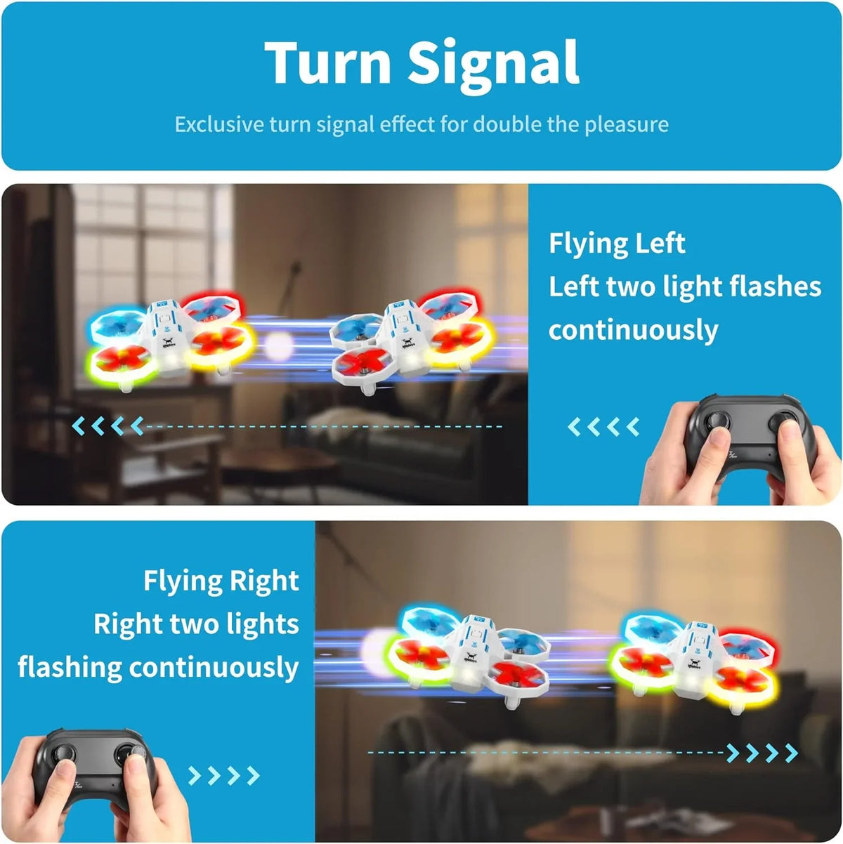 with Turn Signal RC Light Toys HYG WHITE for Mini Open - Drones Kids Box
