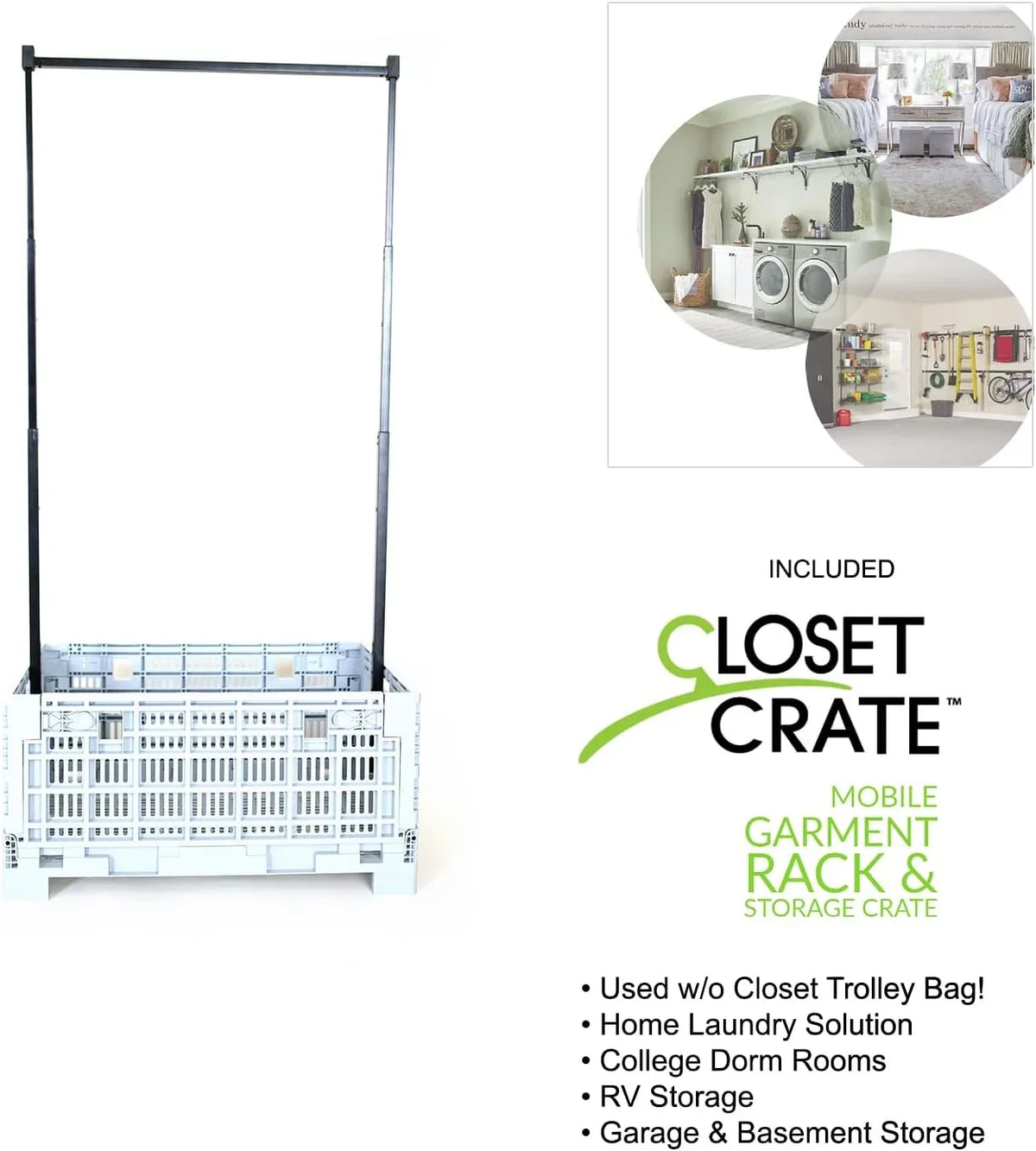 w/No-Lean Rolling Bag BLACK Collapsible Garment - Rack YFbiubiulife Dance