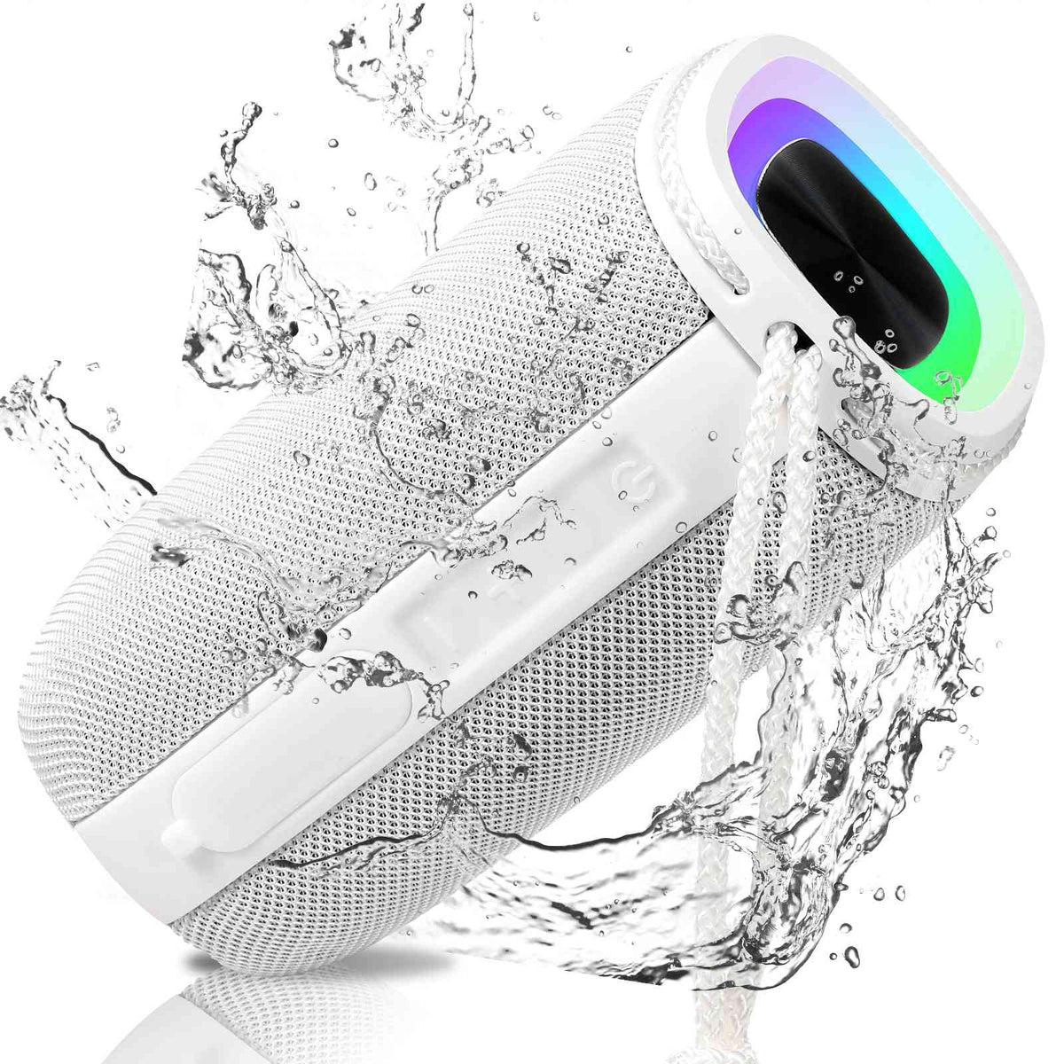 True Portable Speaker White Surround BLU Max Bluetooth Speakers Pairing, X808 UrbanX - Speaker, Punchy HD Wireless with 360° Sound IPX5 for Bass, C5 BT5.3, Waterproof