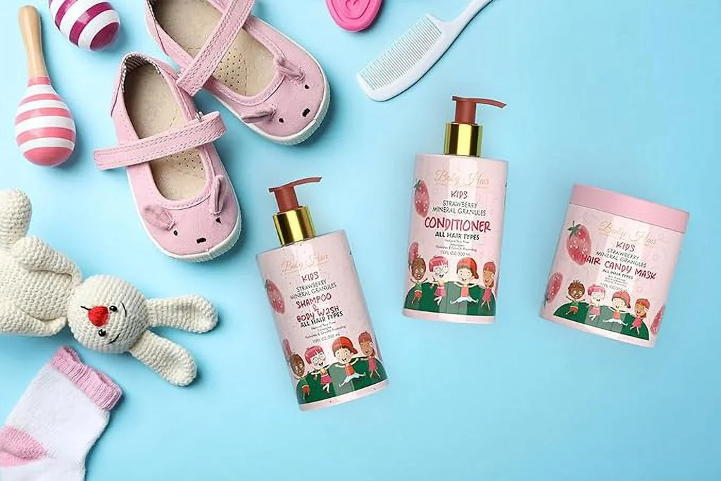 Hair Care Set - Tear-Free Sensation Strawberry Shampoo, Hair Gentle, HAIR Conditioner, Kids: and for and Vegan, Kids BABY Mask