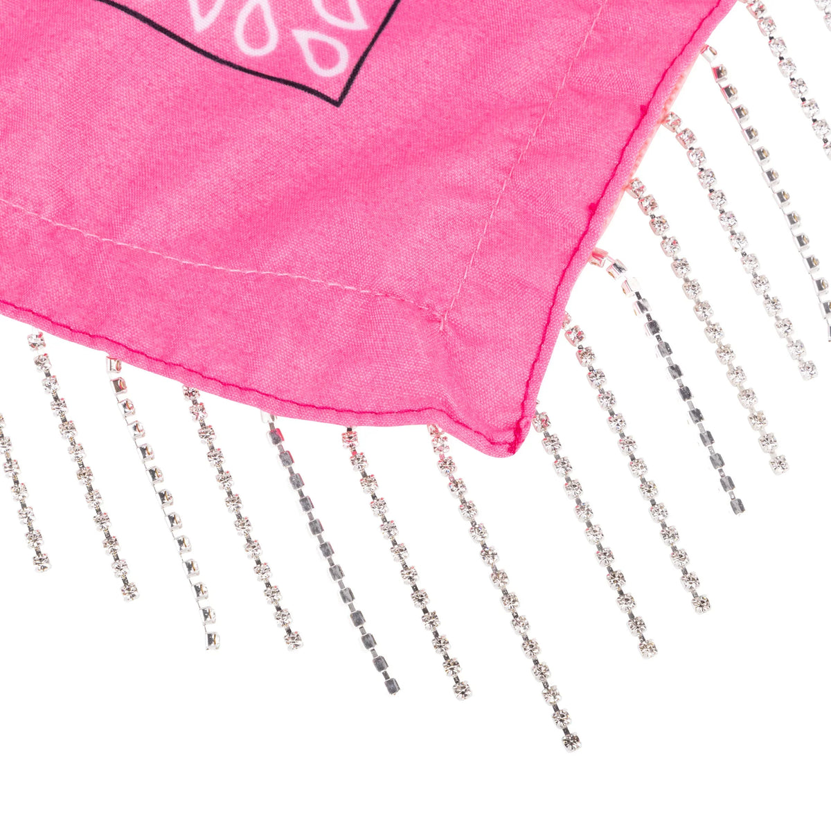 bandanas and Bachelorette 5PK white Bandana, with pink one four Fringe rhinestone