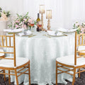 Wedding Tablecloth Linens Table Cover Polyester Linens Inc. Round 108" White Damask Jacquard -