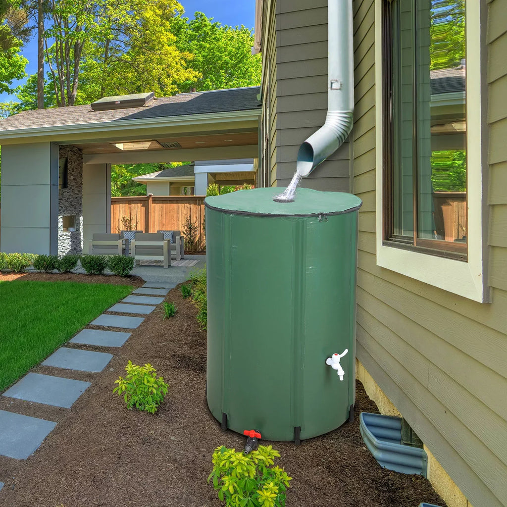 Gallon Downspout Rainwater Barrel, Storage 100 Tank, UBesGoo Rain System Water Collection Portable Collapsible