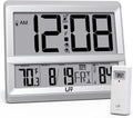 Digital Outdoor Display, Wall with Outdoor Sensor, Clock Bedroom, Indoor for Clock Wireless Atomic Read, Temperature and Sliver Alarm Large Desk to Clock Easy Date, Digital