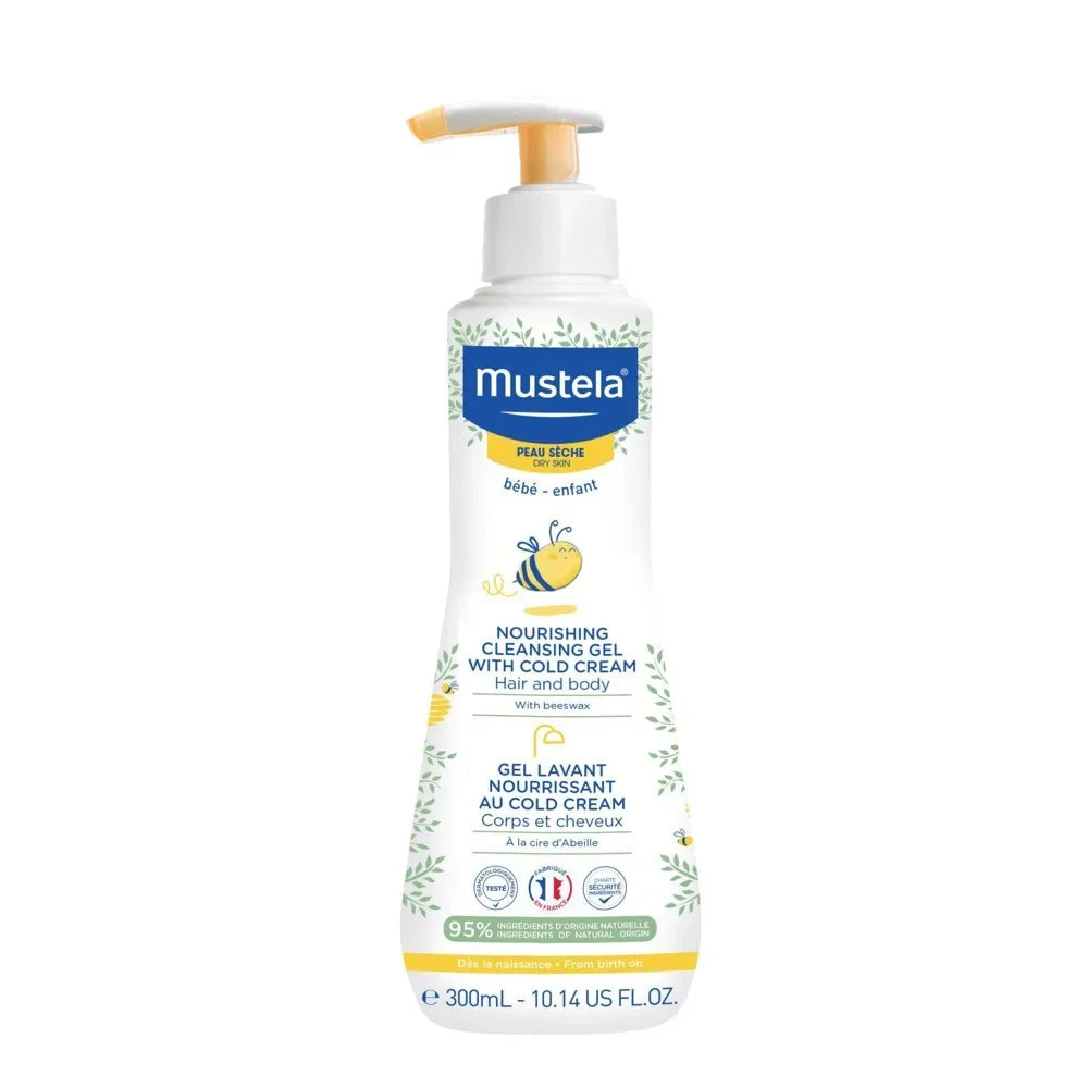 10.14 Gel For 2-pack Cream & Cleansing Hair Body Cold oz, Dry Skin with - Baby Nourishing Mustela