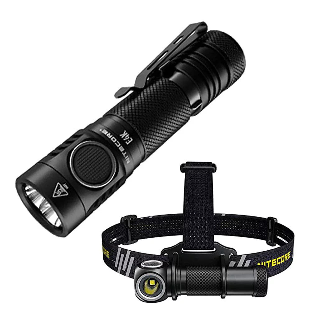 NITECORE 4400 -1100 Dual UT32 NITECORE Compact Flashlight -1x EDC Headlamp Emitter - E4K w/Nitecore Lumens Battery 21700 Combo: Lumens Included