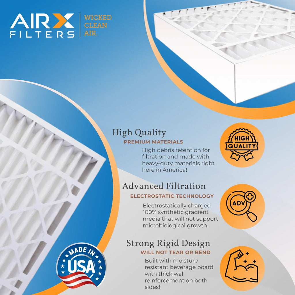 Air to Filter AIRX USA FILTERS by 13 1500 - Filter 9 Single WICKED Compatible MERV Furnace & Comparable Air 20x25x5 FPR CLEAN Filter 2200 with MPR 1 20x25x5 255649-102 Made Bear AIR. Premium