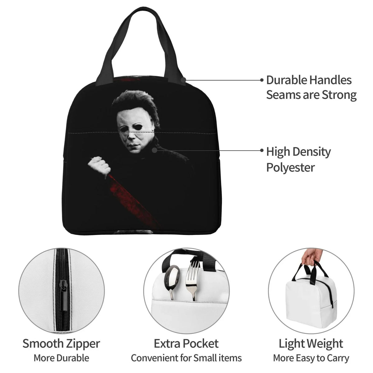 Picnic Bag Kids Box Michael Insulated Office Cooler Blood Portable Lunch Adult Myers Thermal Lunch For And Reusable School For Bag Bento