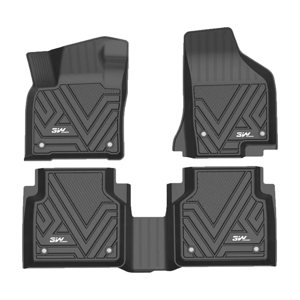 Liner Volkswagen (2018-2023),TPE Full Tiguan,1st Floor for & Tiguan Custom Volkswagen 2nd Mats for All Fit Car Floor Liners,Black 3W Row Weather Set