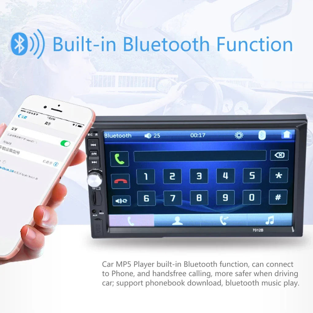 Touch and Reverse Support HD And ios Screen Android Bluetooth Mirror Camera System) Double 7" Link(Both with Car Stereo Radio Din
