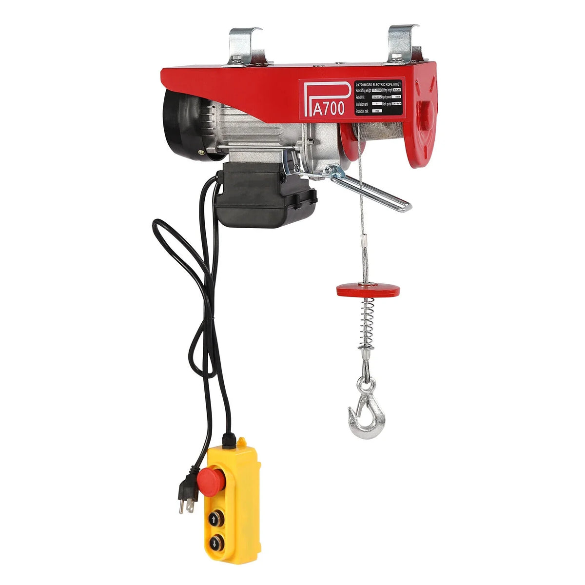 Portable Hoist Winch Remote 110V Winch 1543lbs Electric W/ Control Wire Electric