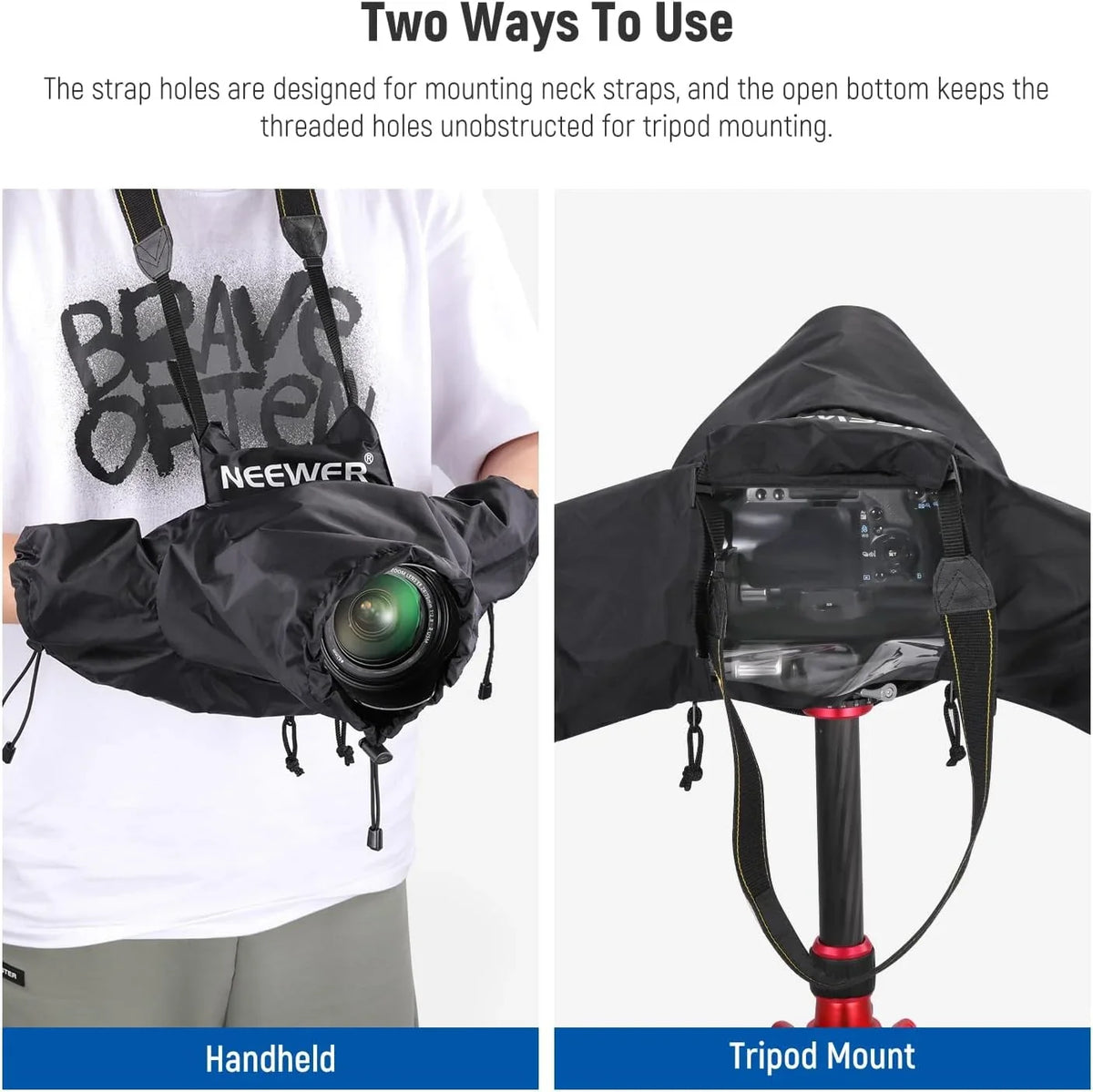 Size Mini Nikon NEEWER Camera Cover, Compatible DSLR with Mirrorless Raincoat Durable Sony Nylon Camera Rain Vlog Canon