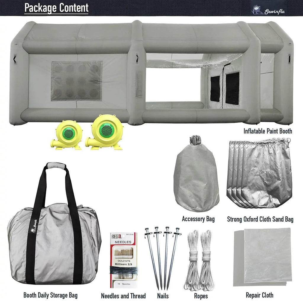 Paint Booth Inflatable Booth Booth Portable Inflatable 23x13x8.5Ft Spray Painting Sewinfla with Blowers Professional Car