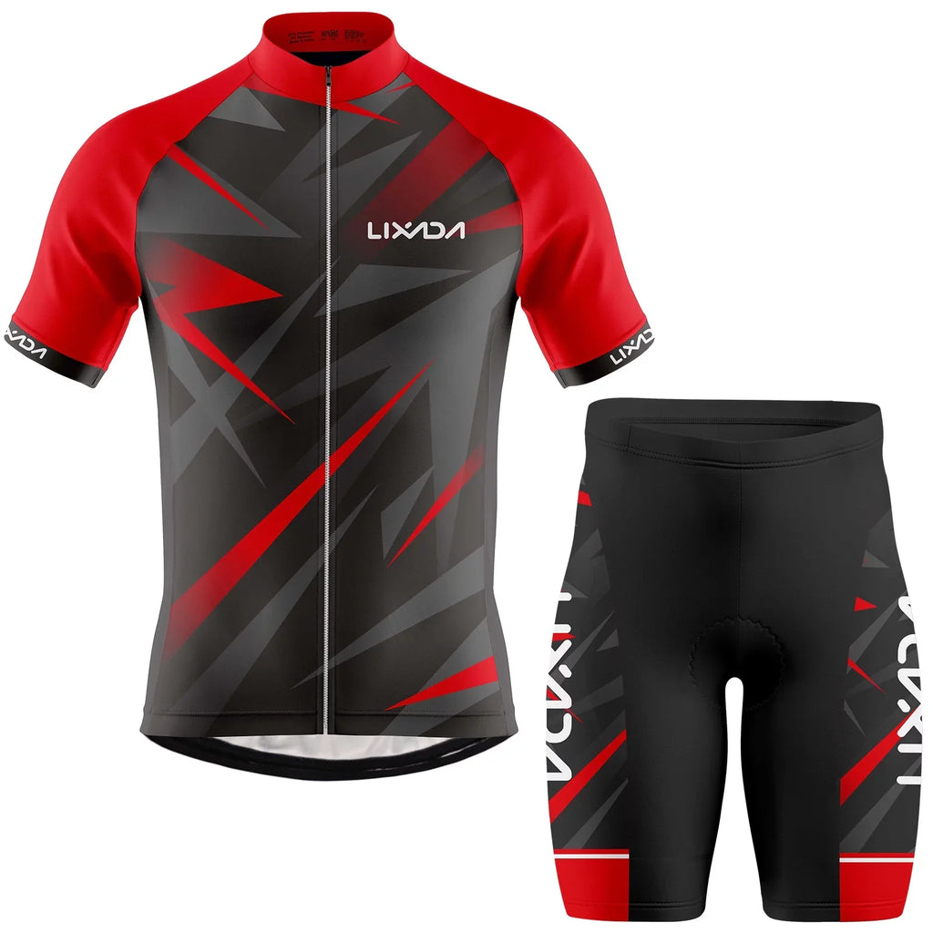 Short Bike Sleeve Jersey Suit Shirt Cycling Shorts Clothing Breathable and MTB Lixada Padded Men