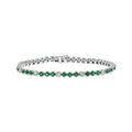 Diamond & Emerald White Bracelet, 14K CTW Gold BRB398ED Louis 3.09 Creations