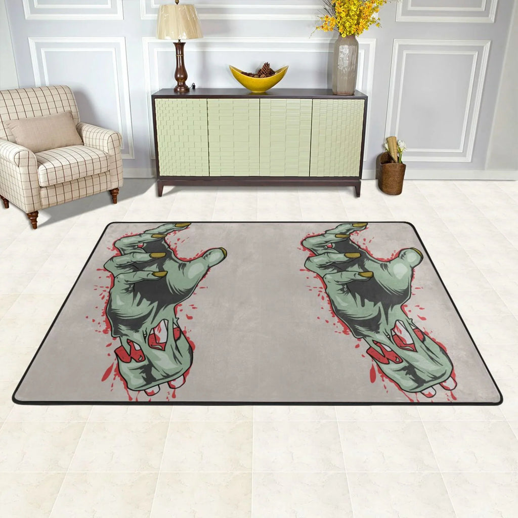 Area Floor Kitchen Room Rugs Horror Mat Entrance, Doormat Indoor,72"x48" Non-slip Zombie for Rug Living Hand Facecloth Sink Outdoor Area XMXY Blood